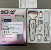 Cordless 4-in-1 Women Shaver with interchangeable attachments – shaving and trimming
