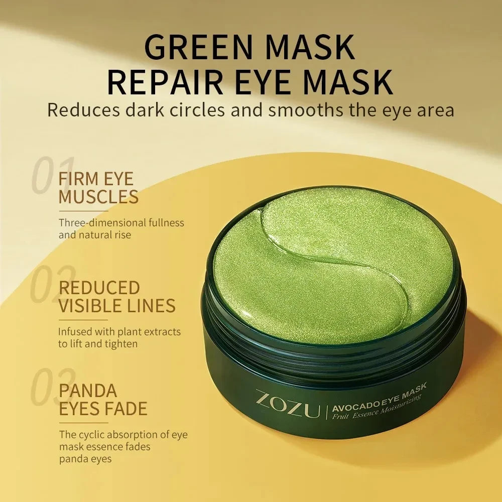 Avocado and Gold Eye Mask